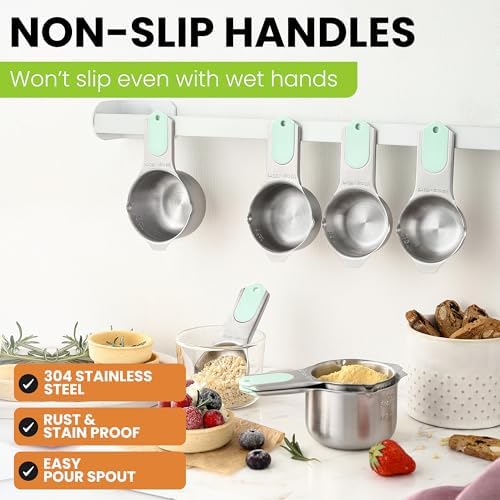 Spring Chef Stainless Steel Magnetic Measuring Cups, Set of 7 &