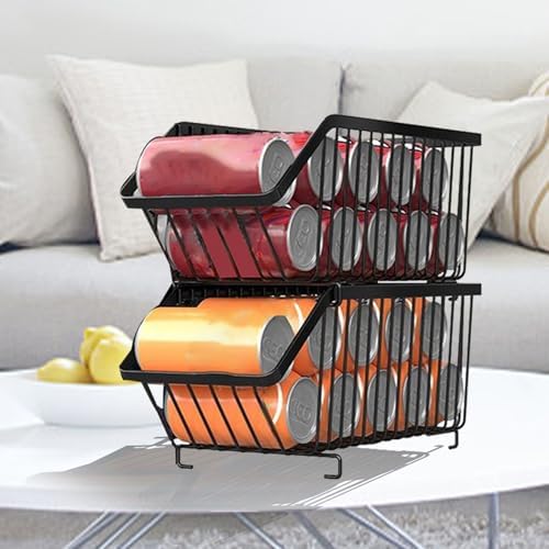 Pantry Can Organizer 2X Iron Stackable Space-Saving Dispenser