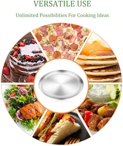Pizza Pan Set of 2, Stainless Steel Pizza Tray for Oven, Round Pizza