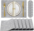 Faux Leather Placemats Set of 6,Heat Resistant Placemats for Dining