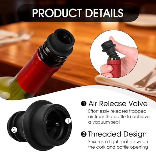 Vacuum Wine Stoppers 12 Pack, Silicone Wine Saver Seals
