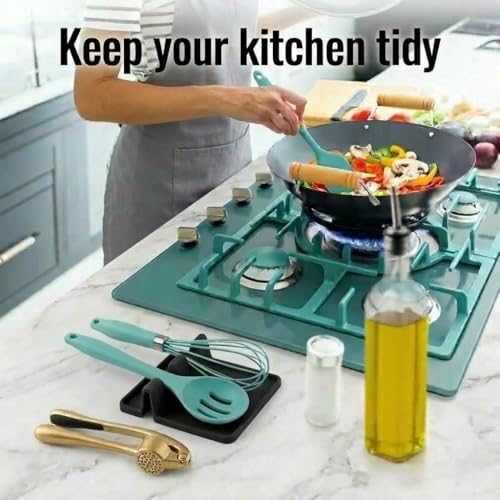 Spoon Rest for Stove Top, Silicone Spoon Holder for Kitchen Counter