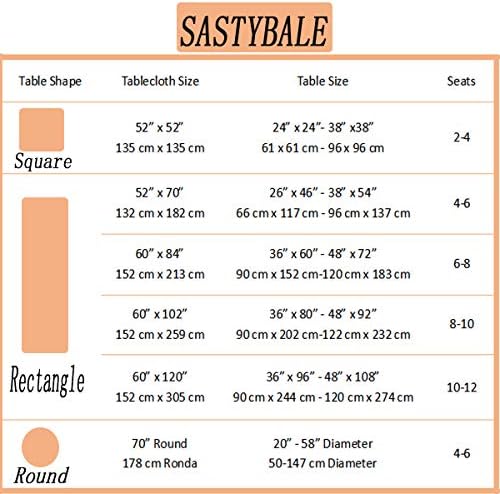 SASTYBALE Textured Fall Tablecloth Rectangle 52x70 Inch, Rust/Burnt
