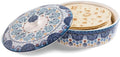 Bico Ceramic Tortilla Warmer with Lid, 8.9 Inch, Blue Talavera