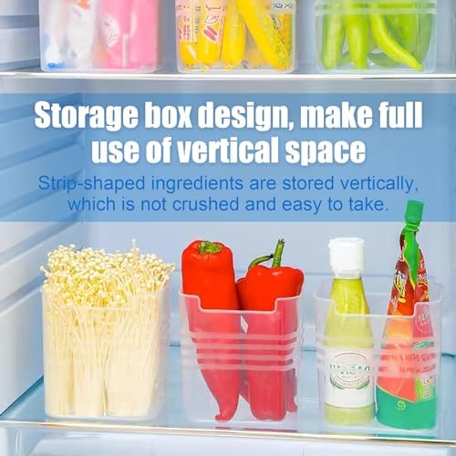 6 PCS Fridge Organizer Bins, Refrigerator Side Door Storage Box