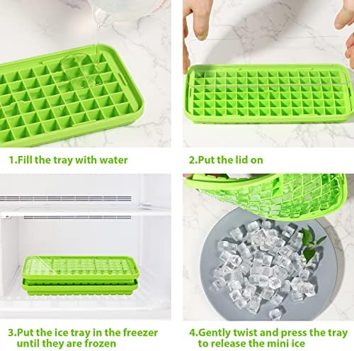 Webake Silicone Ice Cube Tray with Lid Easy Release Small Ice Molds 86
