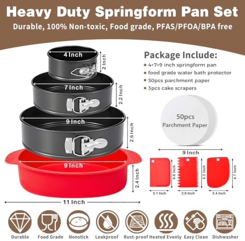 Nonstick 4 7 9 Inch Springform Pan Cheesecake Pan with Protector