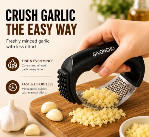 Garlic Press Rocker Set, Stainless Steel