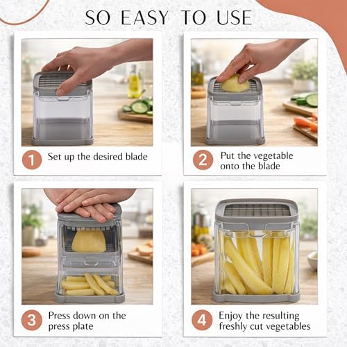 Brieftons PerfectCut Vegetable Chopper, 4 Blades