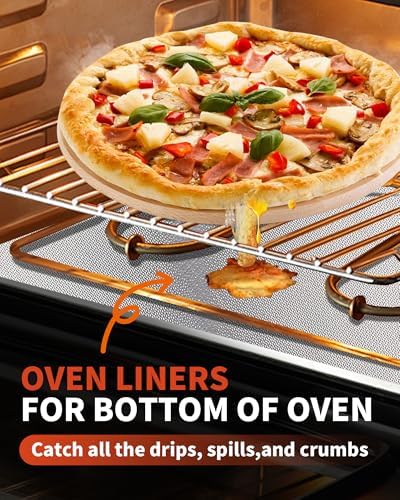 Oven Liners for Bottom of Oven - 2 Pack Large Heavy Duty Oven Mats