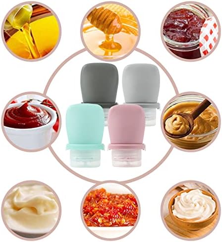 4Pcs Squeeze Salad Dressing Bottles, Leakproof Mini Sauce Condiment