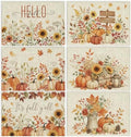 Fall Wildflower Placemats Set of 6, Autumn Place Mats 16x11in