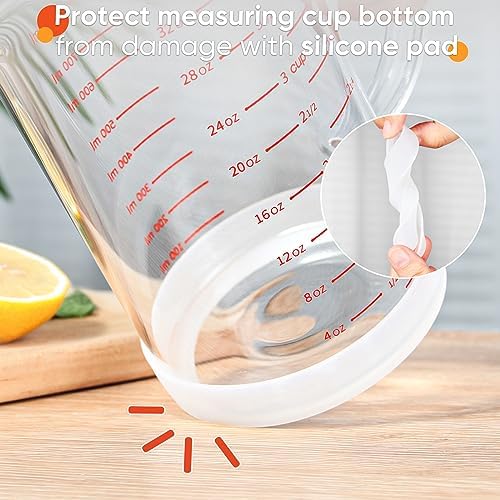 4 Cup Glass Measuring Cup with Handle, 77L High Borosilicate Glass