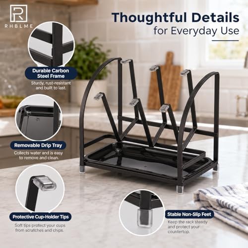 RHBLME 2 Packs Glass Drying Rack, Vertical Bottle Drying Rack Glass