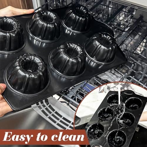 Webake Mini Fluted Cake Pan for Baking, Nonstick 3.5" Small Fluted