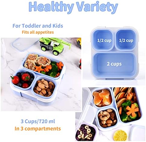 Genteen Bento Box for Kids, Kids Lunch Box with 3 Removable