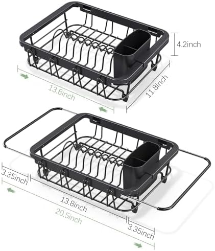 Urackify In-Sink Dish Drying Rack, Black