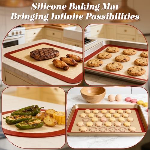 Silicone Baking Mat Set of 6, Non Stick Food Grade Sheet Set