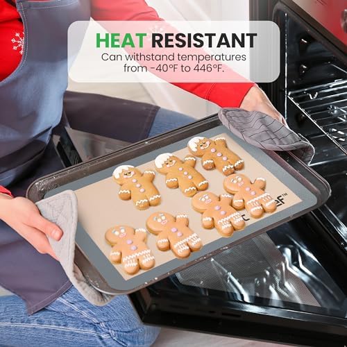 Nutrichef Silicone Baking Mats - 2 Non-stick Food-Grade Silicone Mats