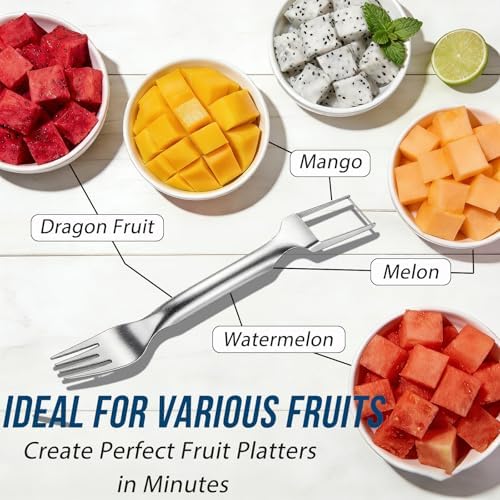 Watermelon Cutter Slicer, 2-in-1 Stainless Steel Fruit Fork