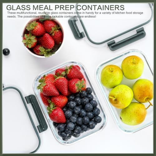 KOMUEE 10 Pack 30 oz Glass Meal Prep Containers
