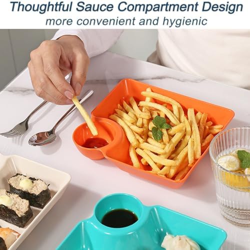 4 Pcs Chips and Salsa Serving Dish Plates, Veggie Platter Dipping