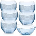 Tanlade 50 Pcs Square Plastic Serving Bowls Disposable Salad, Blue