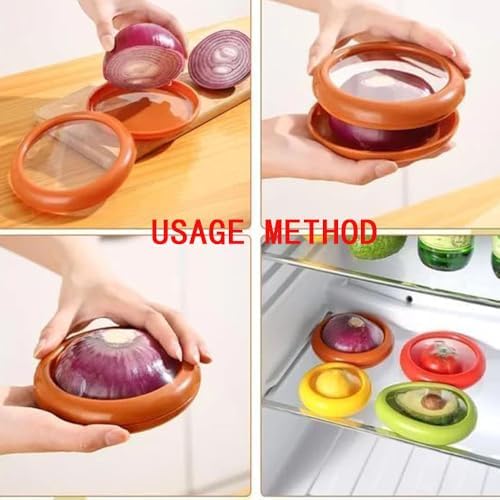 4PCs Silicone Fruit and Vegetable Storage Containers