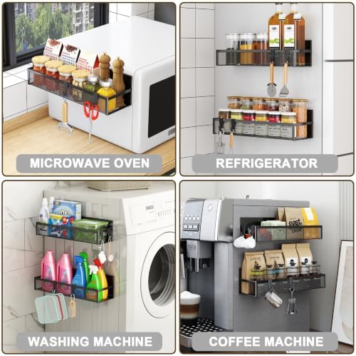 Aufworld Magnetic Spice Rack for Refrigerator, 2-Pack