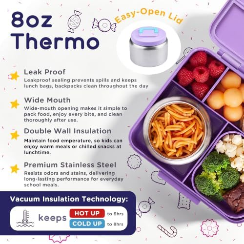 Bento Lunch Box for Kids with 8oz Soup Thermo Leak-Proof Lunch Food