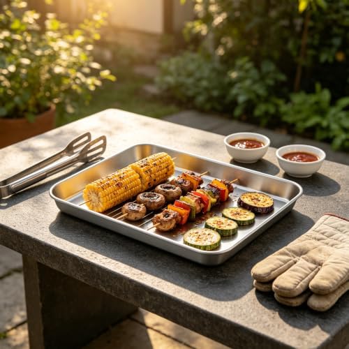 Baking Sheet Set of 2, Pastry Sheet Pan Pair Stainless Steel, 10X8