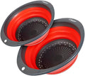 Collapsible Strainers for Kitchen, Red, Set of 2