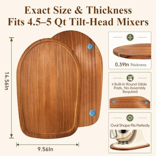 Pine Mixer Slider Mat for KitchenAid 4.5-5 Qt Mixer