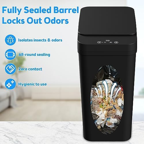 KOEYLE 2 Pack 2.2 Gallon Touchless Bathroom Trash Cans