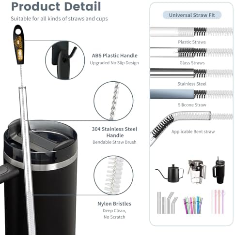 15 Inch Straw Cleaner Brush Set, 5PCS for Stanley