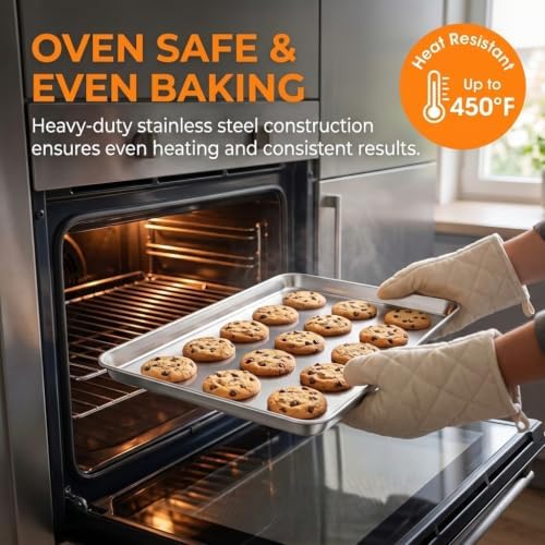 TeamFar Baking Sheet, 17.6"x 13"x 1" Stainless Steel Large Cookie