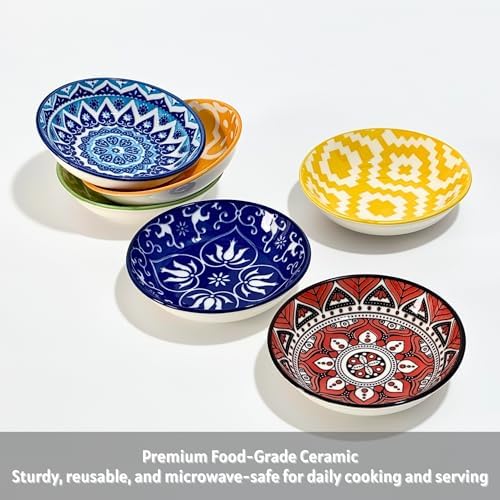 Ceramic Dipping Bowls, 3 oz Soy Sauce Dish Pinch Bowls Set of 6