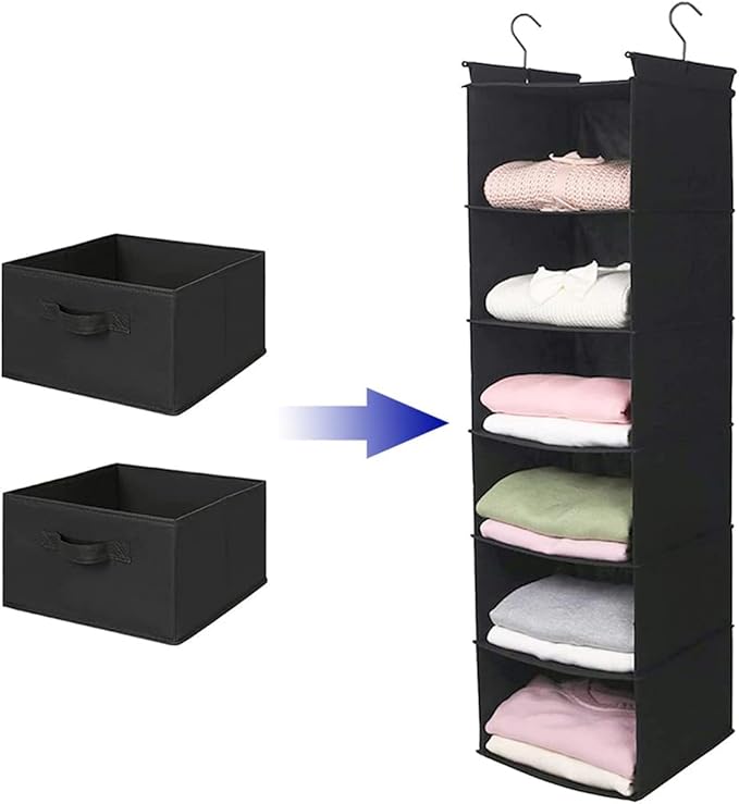 MAX Houser Hanging Shelf Closet Storage Organizer Removable Drawers ，Hanging - Image 4