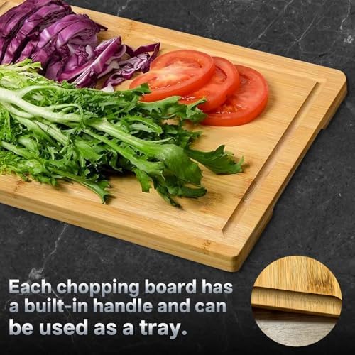 Bamboo Cutting Board for Kitchen – Chopping Block Durable Wooden