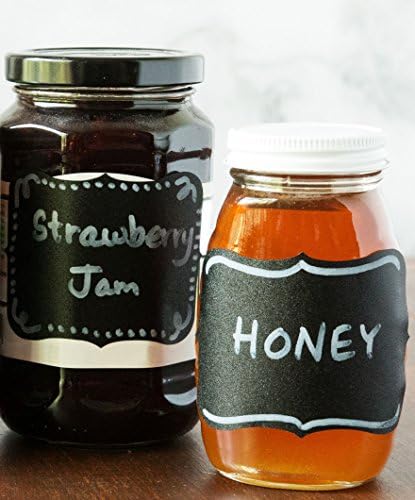 Cestari Large Chalkboard Labels – 54-Pack Black Reusable Jar Labels