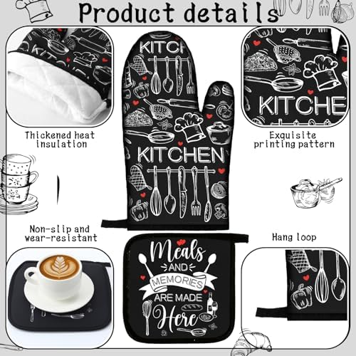 Fourluoo 10-Piece Black and White Kitchen Accessories Set
