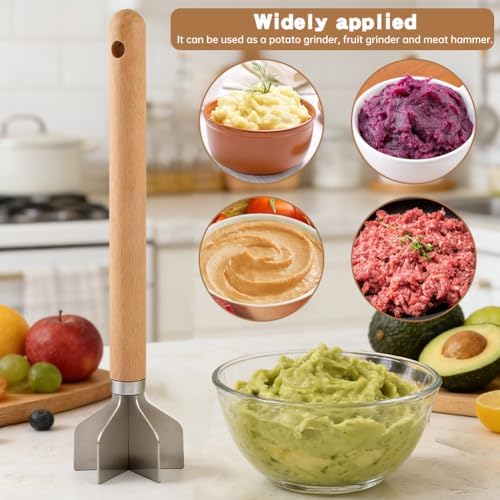 Stainless Steel Meat Chopper with Potato Masher, Kitchen Gadgets
