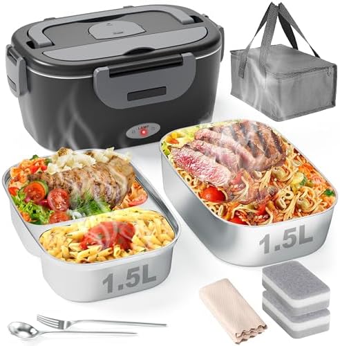 Geveniss Electric Lunch Box for Men, Women & Adults - 80W Fast Heating