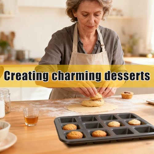 2 Pack Brownie Pan with Dividers, 12-Cavity Muffin Baking Pans