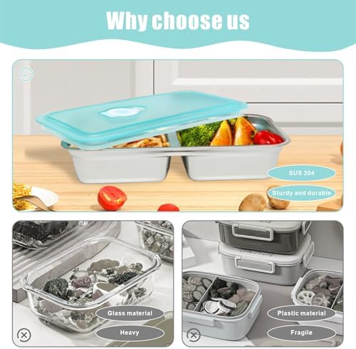 6 PCS Stainless Steel Snack Containers with Leakproof Lids, 30oz