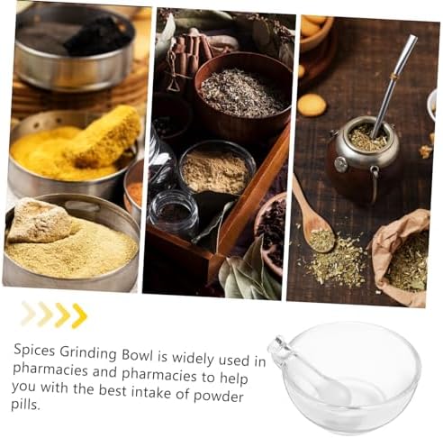Glass Pestle and Bowl Set with Non Slip Base for Laboratory