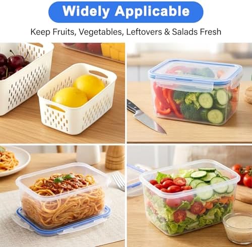 3-Pack Fruit Storage Containers with Removable Colanders