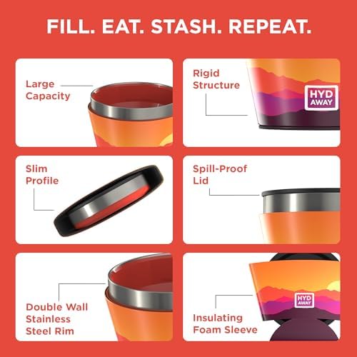 HYDAWAY 1.5-Cup Collapsible Insulated Bowl with Lid
