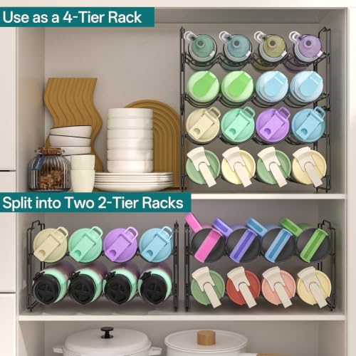 DTUQYX Stackable Water Bottle Organizer for Stanley, 4 Tier Metal