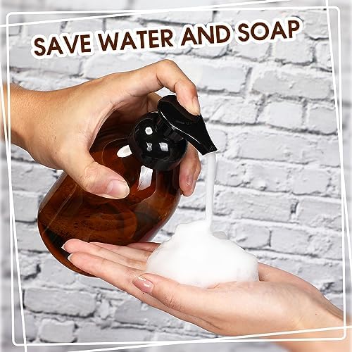 Uiifan 16 Pcs 17 oz Amber Foaming Soap Dispenser, Foam Pump Bottles